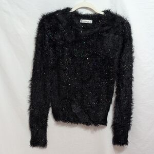 Zara Black Knit Sweater with Sparkle Details